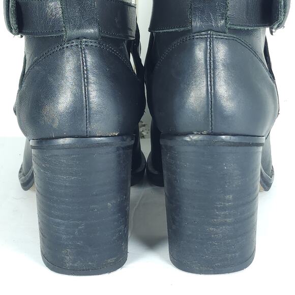 Office London Women’s US7,5 EU38 Black Leather Front Zip Studded Ankle Booties - Picture 16 of 16